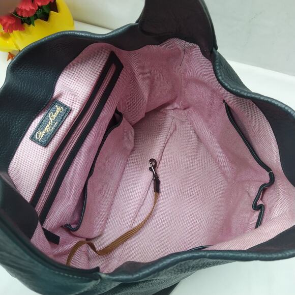 Dooney & Bourke Belvedere Lock Midnight Blue Pebbled Leather Hobo Shoulder Bag - Picture 9 of 16